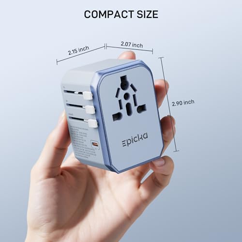 45W Universal Travel Adapter PD&QC (45W-5USB(3 USB-C) Blue)