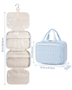 Hanging Toiletry Bag for Women (Y-Blue Flower Buds / Medium)