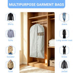 Garment Bag Lightweight Clear White PEVA Breathable Suit Bags with Study Full Zipper for Suit Clothes Storage Closet (Grey / 24''X50'')