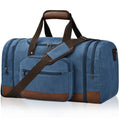 50L Canvas Duffle Bag for Travel Weekend Gym Overnight Carry (Blue / 50L)