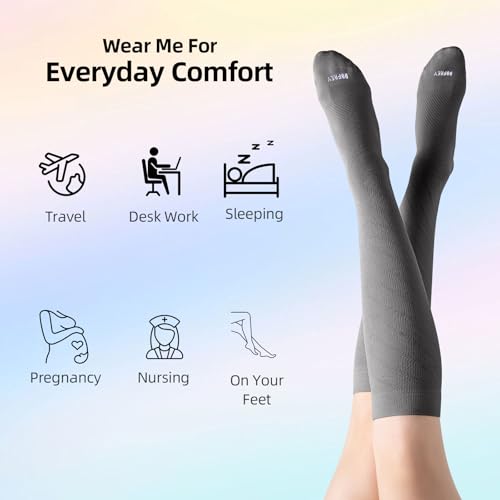 Seamless Moderate Compression Socks for Women & Men 15 (Large-X-Large / 4 Pairs - Black)