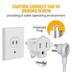 4 Pack ETL Listed 3 Prong to 2 Prong Adapter Converter (4 Pack / A-Ivory White)