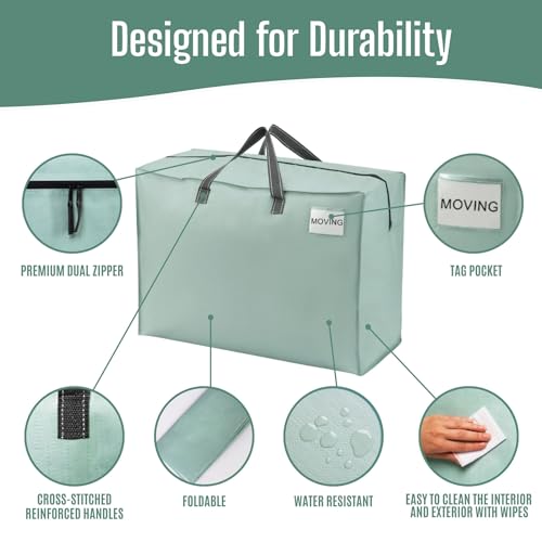Heavy Duty Moving Bags (Light Green / 27 Gallon-4 Pack)