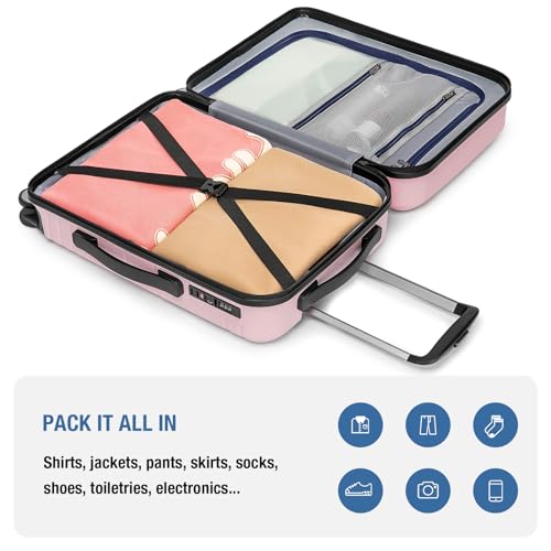 Carry On Luggage 22x14x9 Airline Approved (Pink)