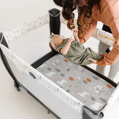 Pack n Play Sheets (Snowy Forest / 38X26 Inch)