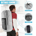 Laundry Bag Backpack (2Pack / Light Gray)
