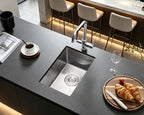 12 Inch Undermount Bar Sink 18 Gauge 304 Stainless Steel Brushed (Brushed / D12"xW18"xH8")