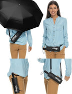 Windproof Travel Umbrella (Black with Black Case 1-Pack / Standard)