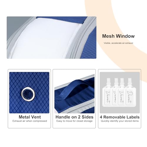 Comforter Storage Bag (4 Packs / Navy Blue)
