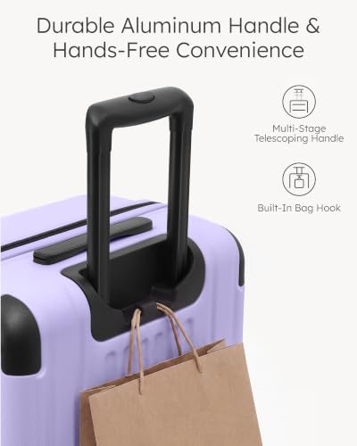 Luggage Set Light and Durable Hardshell (Light Purple2.0 / 3-Piece Set (20/24/28))
