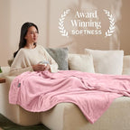 Fleece Blanket Luxury Microplush (Throw/Travel / 18 - Light Pink)