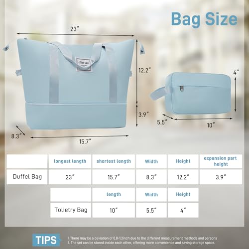 Luggage Set 6 Piece Carry on Hardcase Suitcase with Travel Bags (3-piece Set(20/24/28) / Light Blue+16IN&Bags)