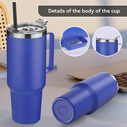 40 oz Stainless Steel Tumbler with Handle (Dark Blue / 40 Ounces)