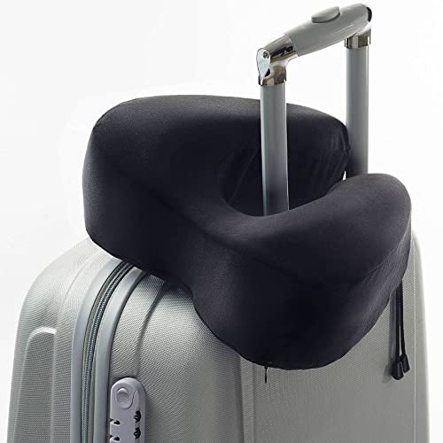 Contoured Memory Foam Hexform Travel Cervical Neck Pillow for Shoulder & Neck Pain (Black)