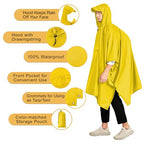 Reusable Rain Poncho for Adults (One Size / Yellow a)