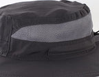 Womens Summer Mesh Boonie Sun Hat Wide Brim UV Protection Fishing Hat (Large / Deep Grey)