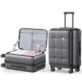 24 Inch Expandable Checked Luggage Hard Shell Suitcase (24 inch / Charcoal Grey)