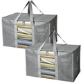 2 Pack Oversized Moving Bags with Reinforced Handles (2-Pack / Grey-window)