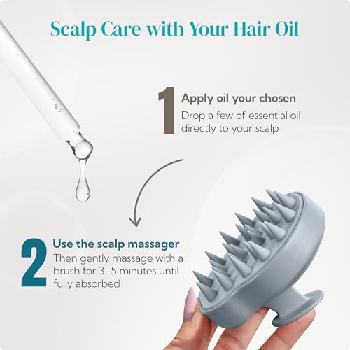 2 Pack Large Scalp Massager Scrubber Shampoo Brush for Hair Growth (New Grey & Beige)
