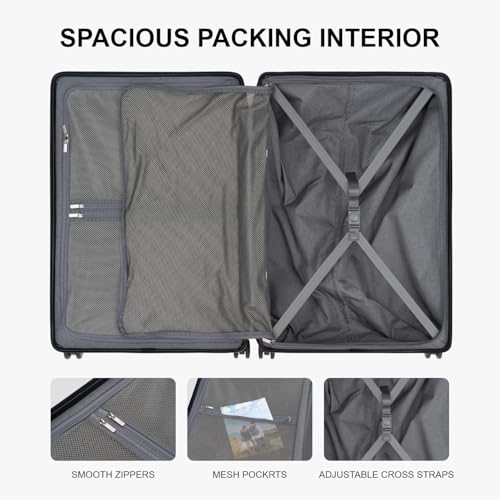 Checked Luggage 28 Inch (Black / Checked-Large 28 Inch)