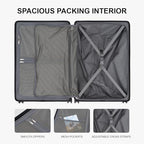Checked Luggage 28 Inch (Black / Checked-Large 28 Inch)