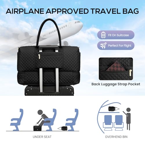 Travel Weekender Duffle Bags for Women (2-Black / X-Large)