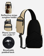 Crossbody Sling Backpack Sling Bag Travel Hiking Daypack (Z-beige / Small)