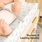 2 Pack Organic Changing Pad Covers for Girl (Bumble Bear / 100% Cotton)