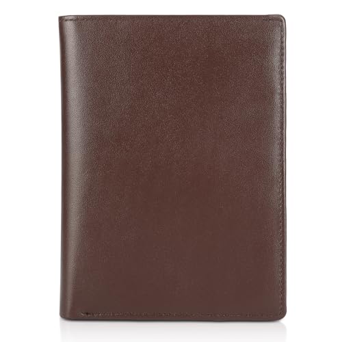 Polare Luxury RFID Blocking Leather Passport Holder Travel Wallet For Men and Women (Coffee)