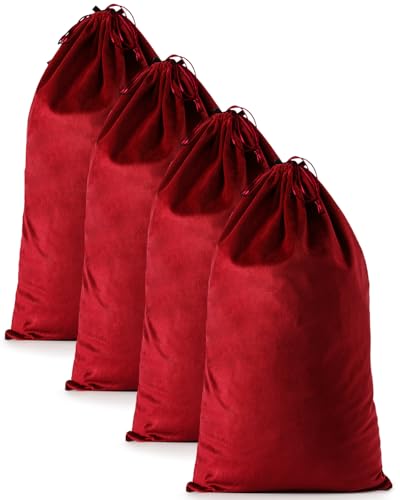 4 Pcs Shoe Bags for Travel (Rio Red / 21.2"x13.3")