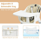 High Chair 5 in 1 Convertible Highchair for Babies & Toddlers (Beige)