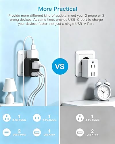 Type E F Europe Travel Plug Adapter (Type E/F - Germany France(Black))