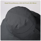 Womens Sun Hats Wide Brim Reversible Bucket Cotton Hat Packable Summer Travel Cap with Hat Clip (Medium / Black)