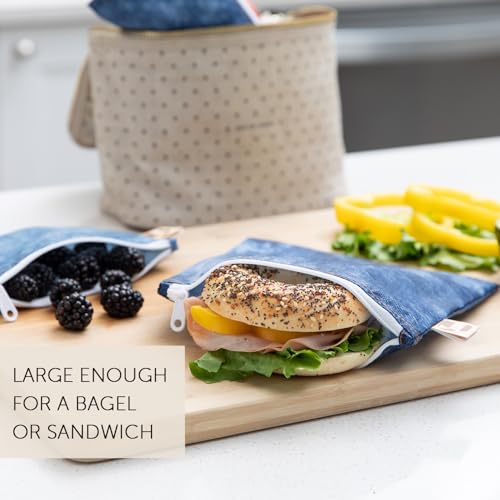 Roamio Reusable Sandwich and Snack Bags (C4 Denim On Denim-Lg)