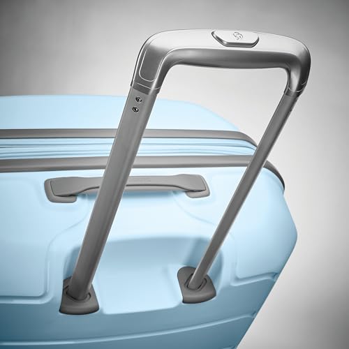 Freeform 24 Inch Medium Luggage with Dual 360° Spinner Wheels (Checked-Medium Spinner / Sky Blue)