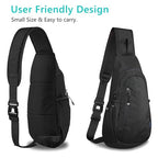 Small Sling Bag Lightweight Crossbody Bag for Women Men Hiking Backpack Travel Shoulder Bag Chest Daypack for Gym Work Outdoor Sports Black Black (Black/Black)