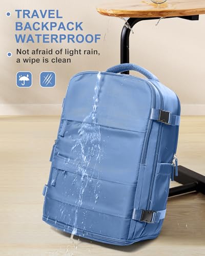 Travel Backpack for Women Man Carry On Backpack Mochila de Viaje Waterproof Teacher Personal Item Backpack Travel Bag Essentials Rucksack Airplane Accessories Must Haves Sky Blue Small (20l / Sky Blue)
