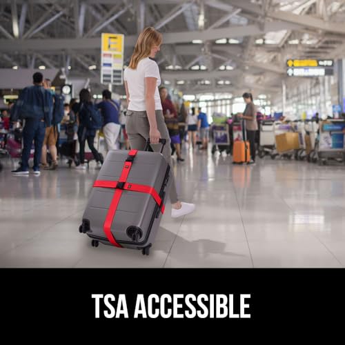 Heavy Duty Luggage Straps for Suitcase (Red)