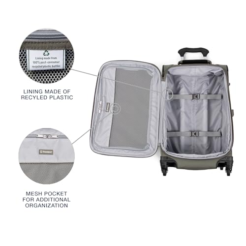 Maxlite 5 Softside 2pc Set Expandable Carry On Luggage with 4 Spinner Wheels (2-Piece Set (21/Tote) / Slate Green)