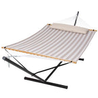 Outdoor Portable Hammock with Stand (78.7 x 55.1 in, Hammock with 144 in Stand / Light Gray)