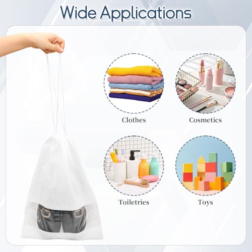 12 Pcs Portable Travel Shoe Bags (White)