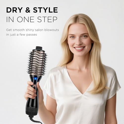 One Step Hair Dryer Brush and Styler Volumizer (Black / 2.3" Oval Barrel)
