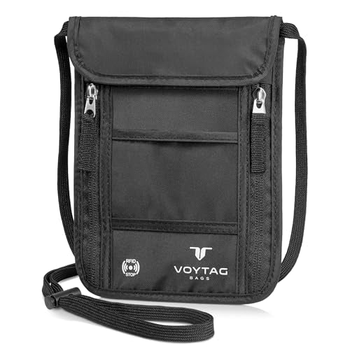 Ultra Slim Comfort Neck Wallet & Passport Holder (Black (Neck Wallet))