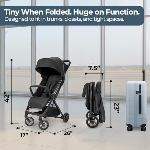 Quid³ Travel Stroller + Carry Bag & Wheel Covers (Cosmic Black with carry bag)