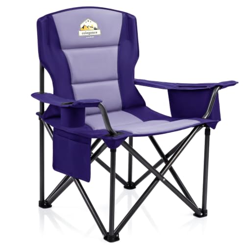 Oversized Folding Camping Chair for Adults (Deep Purple / Single Pack)