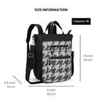 Soleil Anti Theft Convertible Backpack Tote (Grey Houndstooth)