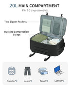 17'' Travel Backpack Airlines Approved Personal Item Carry On Bag Black (Black / 17 inch underseat)