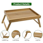 Acacia Bed Tray Table with Folding Legs (Medium, 2 Pack)