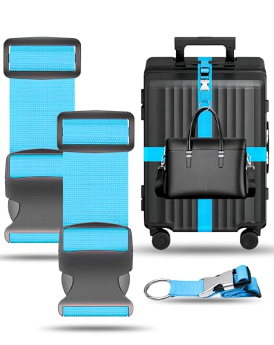 3Pcs Luggage Straps Set (Blue)