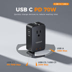 Universal Travel Adapter 70W (Black Silver-70W)